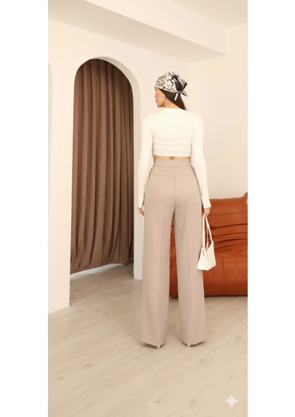 Kadın Taş Arkası Lastikli Palazzo Pantolon fiyatları