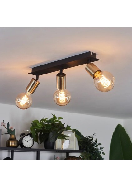 Riolıght Modern3 Siyah3 3XE27 Duylu3 Mafsallı Hareketli Başlık(Glop Ampul Hariç) Metal Spot Avize