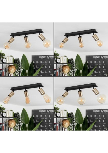 Riolıght Modern3 Siyah3 3XE27 Duylu3 Mafsallı Hareketli Başlık(Glop Ampul Hariç) Metal Spot Avize modelleri