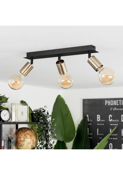 Riolıght Modern3 Siyah3 3XE27 Duylu3 Mafsallı Hareketli Başlık(Glop Ampul Hariç) Metal Spot Avize indirimleri