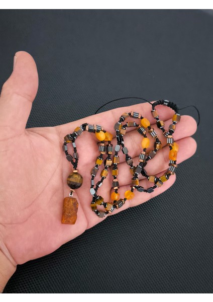 Natürel Serbest Kesim Baltık Damla Kehribar-Küp Kaplangözü(5-6 Mm)-Hematit Doğaltaş Kolye Takı Aksesuar Erkek Kolye indirimleri
