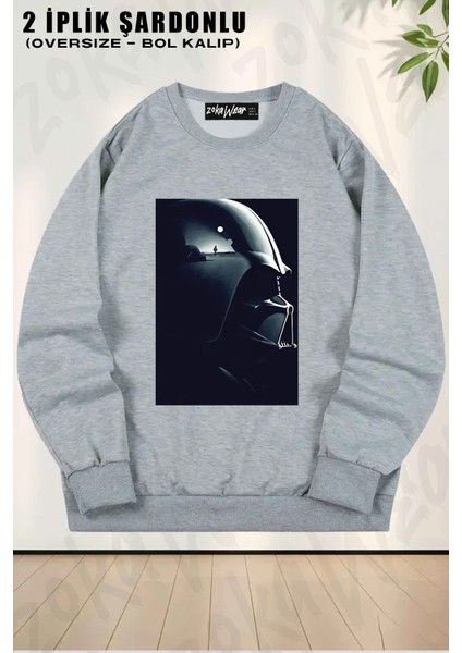 Unisex Star WARS111 Baskılı Oversize Bisiklet Yaka Sweatshirt