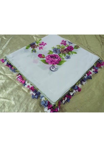 Cenk ve Reyhan Zarif ve Şık El Işi Iğne Oyalı Yazma/el Işi Iğne Yemeni/el Işi Tülbent/baş Örtüsü