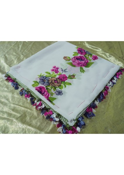 Cenk ve Reyhan Zarif ve Şık El Işi Iğne Oyalı Yazma/el Işi Iğne Yemeni/el Işi Tülbent/baş Örtüsü