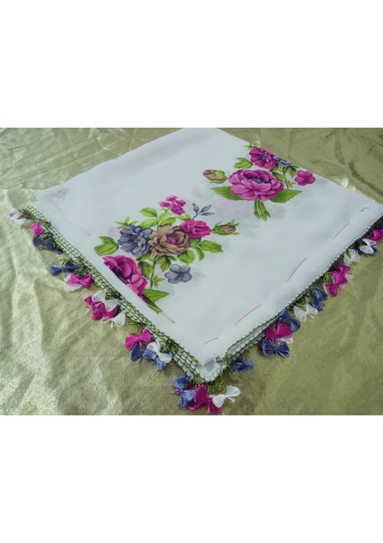 Cenk ve Reyhan Zarif ve Şık El Işi Iğne Oyalı Yazma/el Işi Iğne Yemeni/el Işi Tülbent/baş Örtüsü