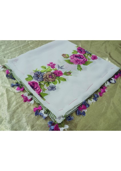 Cenk ve Reyhan Zarif ve Şık El Işi Iğne Oyalı Yazma/el Işi Iğne Yemeni/el Işi Tülbent/baş Örtüsü