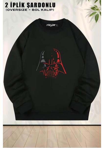 Unisex Star Wars 52 Baskılı Oversize Bisiklet Yaka Sweatshirt