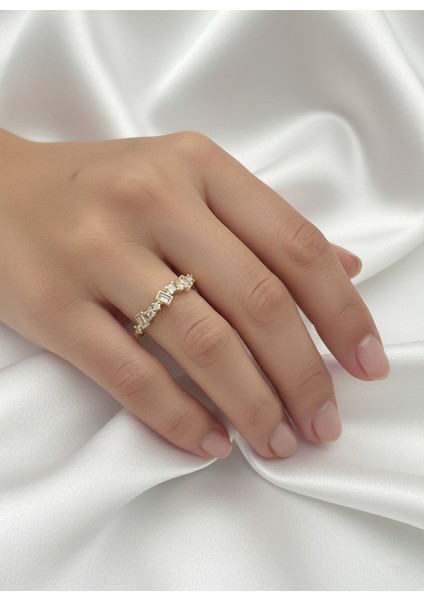 Çelik Gold Aida Asimetrik Yüzük