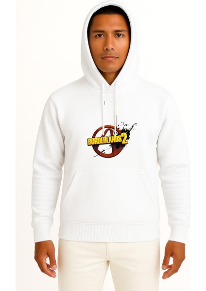Kapüşonlu Borderlands 2 Logo Göğüs Baskılı Unisex Sweatshirt