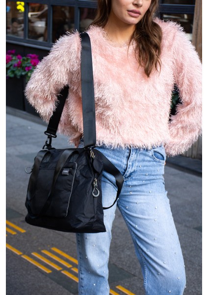 Sanmorris Glc Kadın 6019 Büyük Boy Çok Gözlü Suya Dayanıklı Seyahat,günlük El ve Omuz Çantası