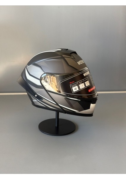 WS-202 Güneş Vizörlü Çene Açılır Kask Mblack L1 (Şeffaf Vizörlü)