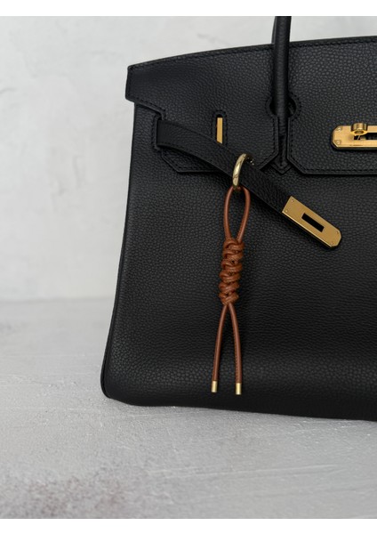 Hakiki Deri Handmade Taba Düğüm Çanta Charmı/anahtarlık