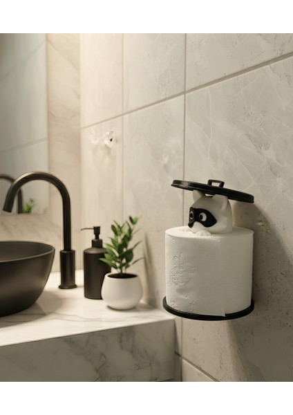 Rakun Tuvalet Kağıtlığı Peçetelik Tutacağı Tuvalet Kağıtlık Askısı Standı