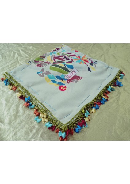 Cenk ve Reyhan Zarif ve Şık El Işi Iğne Oyalı Yazma/el Işi Iğne Yemeni/el Işi Tülbent/baş Örtüsü