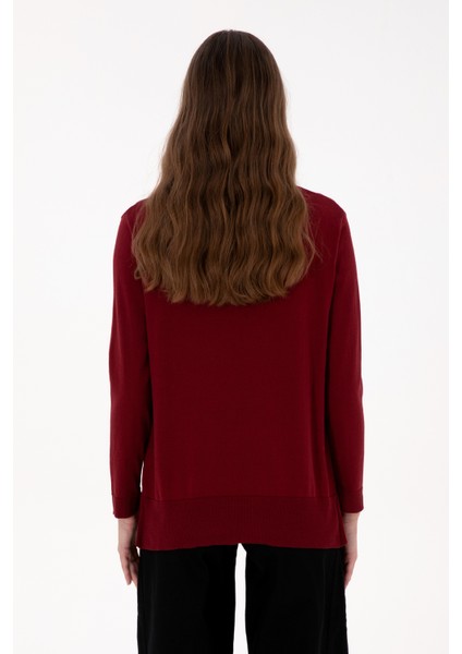 Kadın Bordo Kazak /triko 50313579-VR014 indirimleri