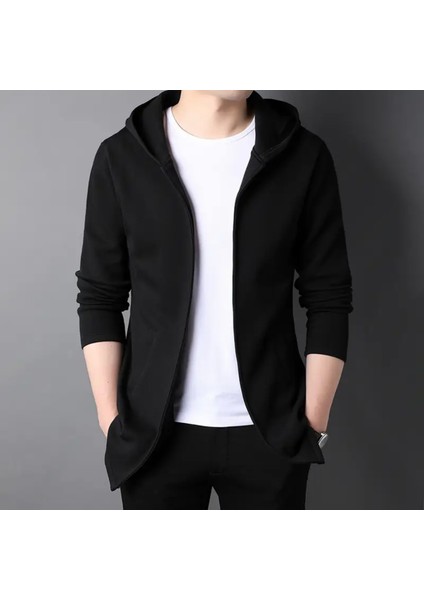Büyük Beden Özel Tasarım Kapüşonlu Fermuarsız Cepsiz Kapamasız 3 Iplik %100 Pamuk Kışlık Erkek Sweatshırt