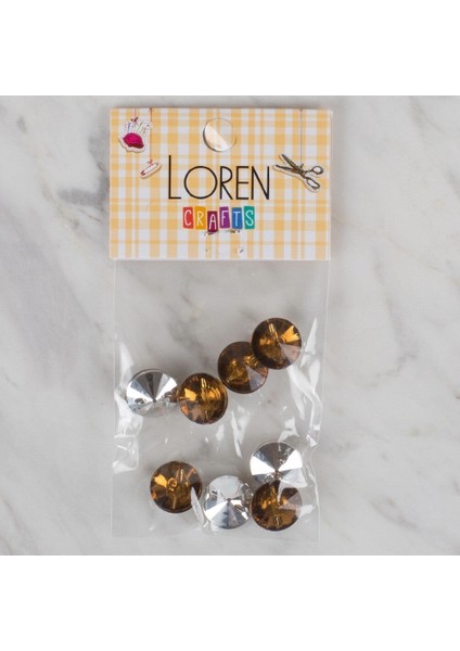 Loren Crafts Kahverengi 8 Li Düğme - 208