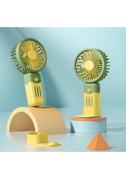 - 3 Kademeli Şarjlı El Fanı - Sarı & Yeşil Renk fiyatları