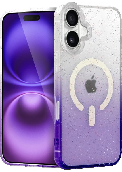 Ieg Apple iPhone 16 Plus Pummel Shiny Magsafe Kapak - Mor