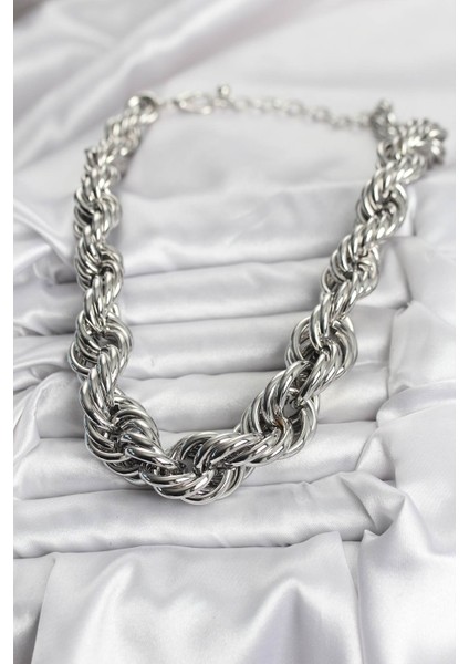 Kadın için Kolye Gri Pirinç Sarmal Halatlı fiyatları