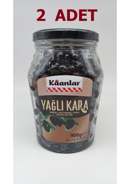 Yağlı Kara Doğal Salamura Yağlı Siyah Zeytin 900 gr Cam (291-320)