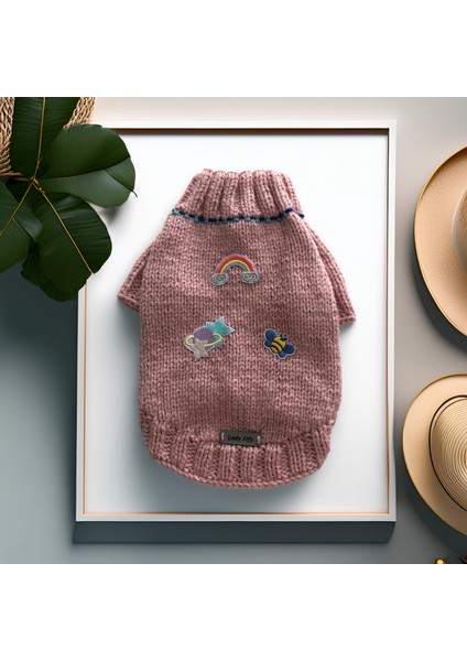 Kedi ve Köpek Için Simli Pembe Kazak