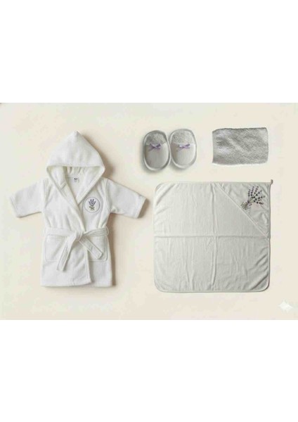 Bebek %100 Pamuk Terlikli Bornoz Takımı