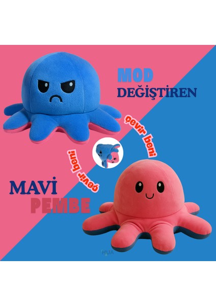 Mod Değiştiren Büyük Çift Taraflı Ahtapot Peluş Oyuncak - 2 Modlu Çift Renkli Oyuncak modelleri
