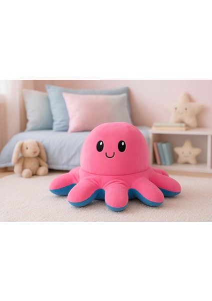 Mod Değiştiren Büyük Çift Taraflı Ahtapot Peluş Oyuncak - 2 Modlu Çift Renkli Oyuncak fırsatları