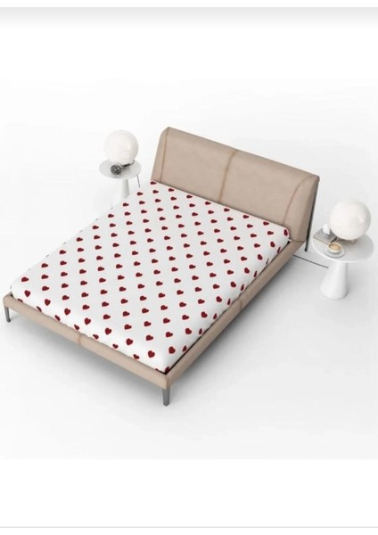 Kalp Battal Boy Lastikli Çift Kişilik Çarşaf Seti (+2 Yastık Kılıfı)