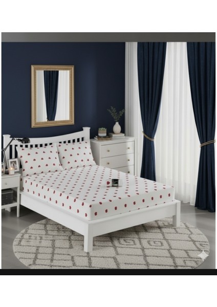 Kalp Battal Boy Lastikli Çift Kişilik Çarşaf Seti (+2 Yastık Kılıfı) fırsatları