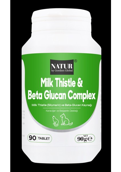 Milk Thistle&Beta Glucan Complex 90 Tablet (Kedi ve Köpekler Için Karaciger Desteği)