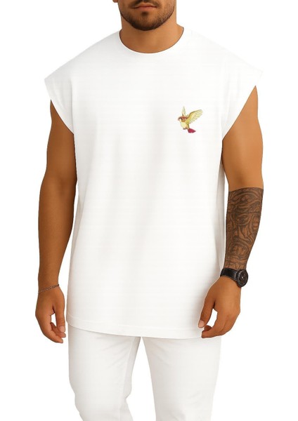 Oversize Pidgeotto Cep Baskılı Atlet