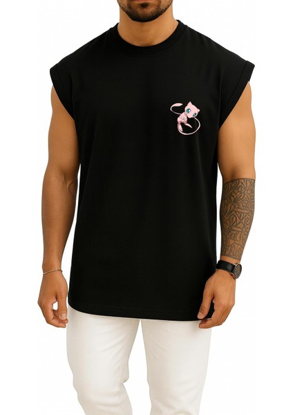 Oversize Mew Cep Baskılı Atlet