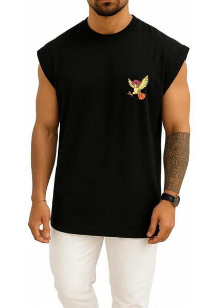 Oversize Pidgeotto Cep Baskılı Atlet