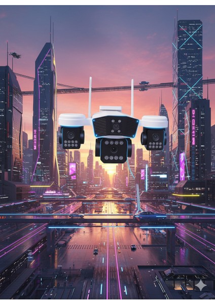 4 Kameralı 12MP Wifi Güvenlik Kamerası – Çift Yönlü Ses, Kişi Algılama, Yağmur & Kara Dayanıklı fırsatları