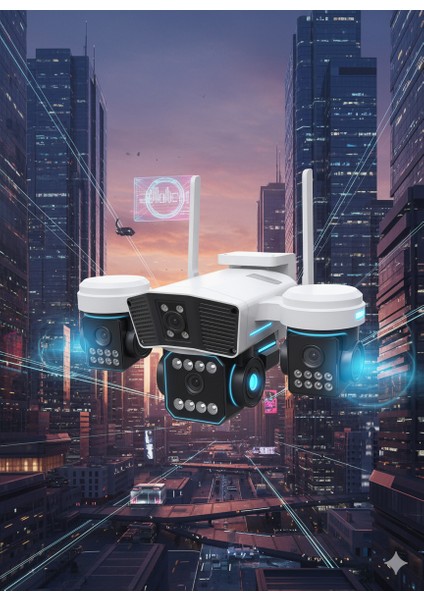 4 Kameralı 12MP Wifi Güvenlik Kamerası – Çift Yönlü Ses, Kişi Algılama, Yağmur & Kara Dayanıklı indirimleri