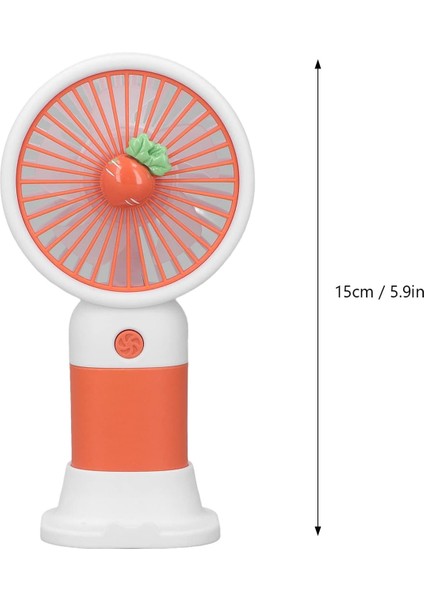 - 3 Kademeli Şarjlı Mini El Fanı - Turuncu & Beyaz Renk indirimleri