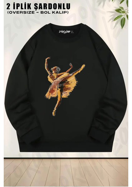 Unisex Bale V2 Baskılı Oversize Bisiklet Yaka Sweatshirt