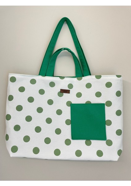 Pamuk/polyester Kumaş Totebag Çanta-Mint Yeşil Puanlı indirimleri