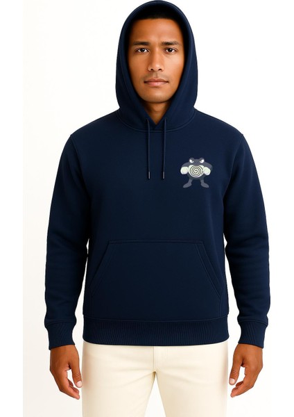 Kapüşonlu Poliwrath Cep Baskılı Unisex Sweatshirt