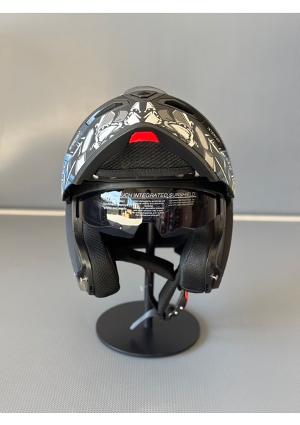 WS-202 Güneş Vizörlü Çene Açılır Kask Mblack M1 (Şeffaf Vizörlü)