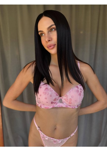 Pembe Dolgulu Kalpli Push Up Iç Çamaşırı Takımı fiyatları