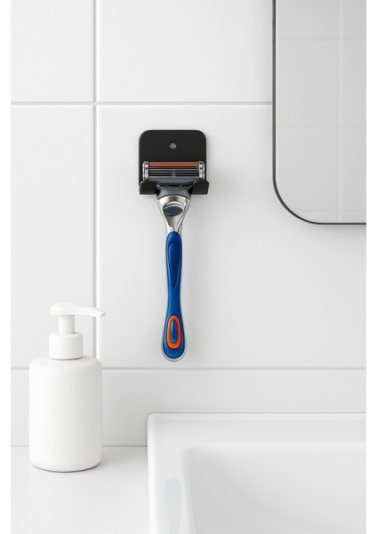 2’li Siyah Metal Askı Aparatı – Tıraş Bıçağı, Havlu, Mutfak Gereçleri Için