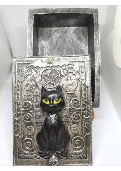 Mistik Siyah Kedi Kabartmalı Dekoratif Kutu fiyatları