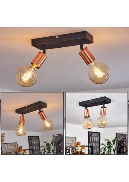 Riolıght Modern2 Siyah1 2XE27 Duylu Mafsallı Hareketli2 Başlık(Glop Ampul Hariç) Metal Spot Avize fiyatları