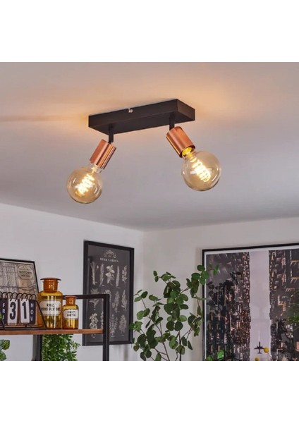 Riolıght Modern2 Siyah1 2XE27 Duylu Mafsallı Hareketli2 Başlık(Glop Ampul Hariç) Metal Spot Avize fırsatları