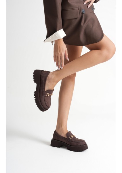 Doria Premium Toka Detaylı Acı Kahve Süet Günlük Loafer