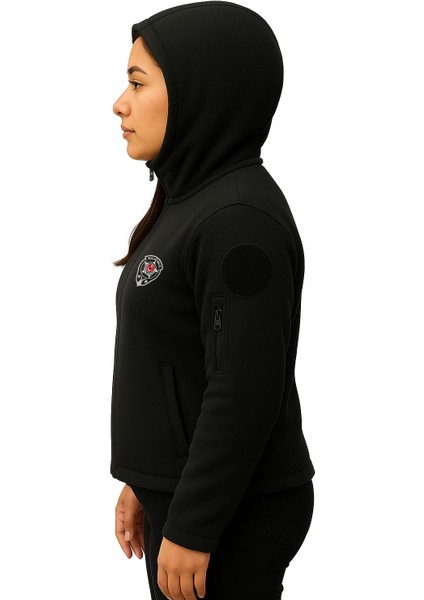 Kadın Kışlık Kalın Önden Yazılı Kapşonlu Nakış Işlemeli Özel Güvenlik Poları modelleri