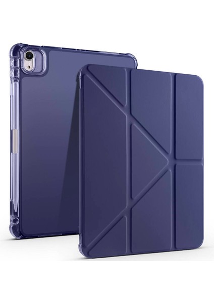 iPad Air 11 2025 M3 Kılıf Brvh Tri Folding Kalem Bölmeli Standlı Kılıf - Lacivert